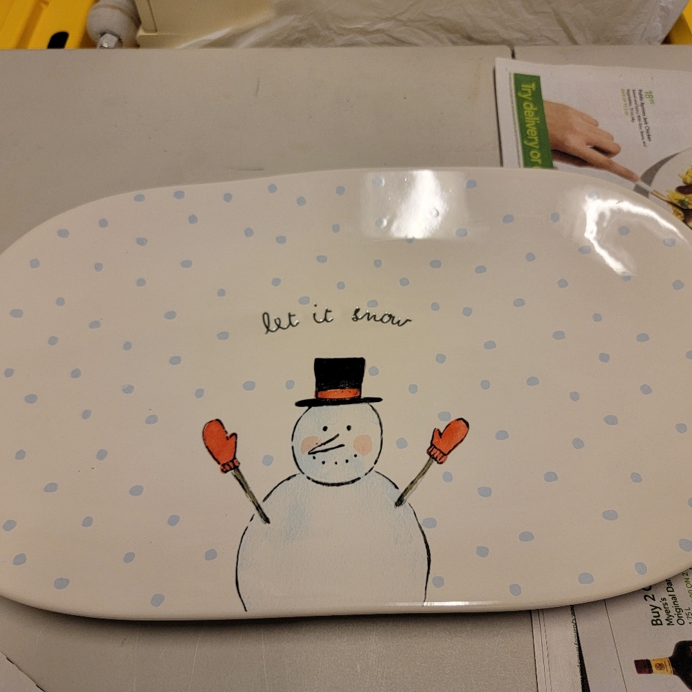 Rae Dunn Snowman Platter